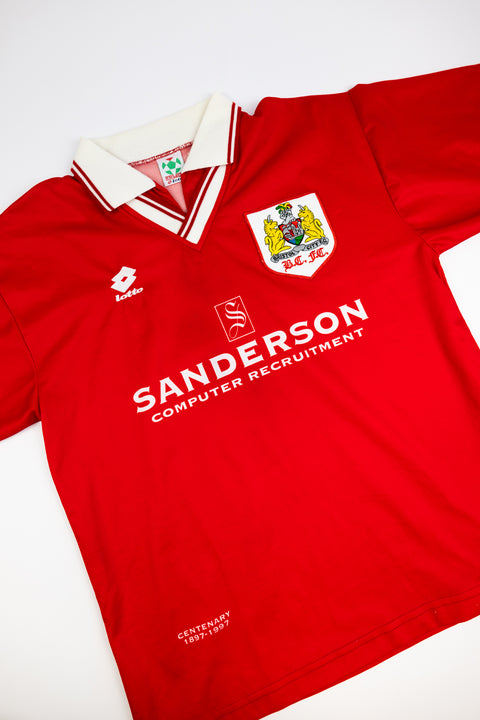 1997-98 Bristol City football shirt made by Lotto size Large.